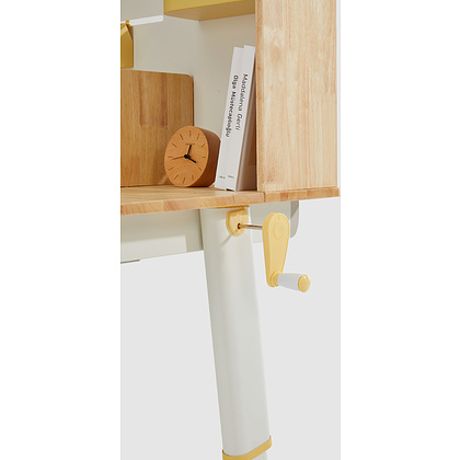 Стол Ergosmart регулируемый Galleon, 1200х700х(520-760) мм, гевея беленая, с книжной полкой - 15