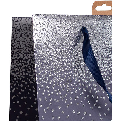 Пакет бумажный подарочный "Navy ombre", 21.5x10.2x25.3 см, разноцветный - 5