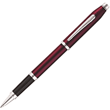 Ручка-роллер "Cross Century II Translucent Plum Lacquer", 0.7 мм, бордовый, серебристый, стерж. черный