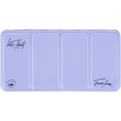 Пенал для акварели "Белые ночи" на 35 кювет, металл, светло-голубой