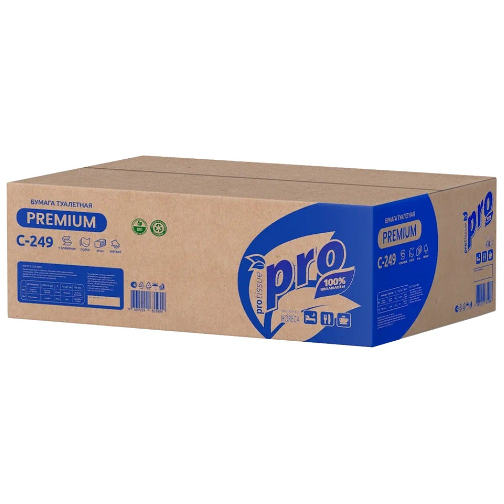 Бумага туалетная PROtissue, 250 листов, 2 слоя, Instant, 100% целлюлоза - 4