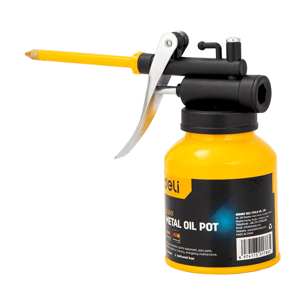 Масленка для смазки стальная Deli YS EDL2401, 180 мл, медный носик, желтая - 8