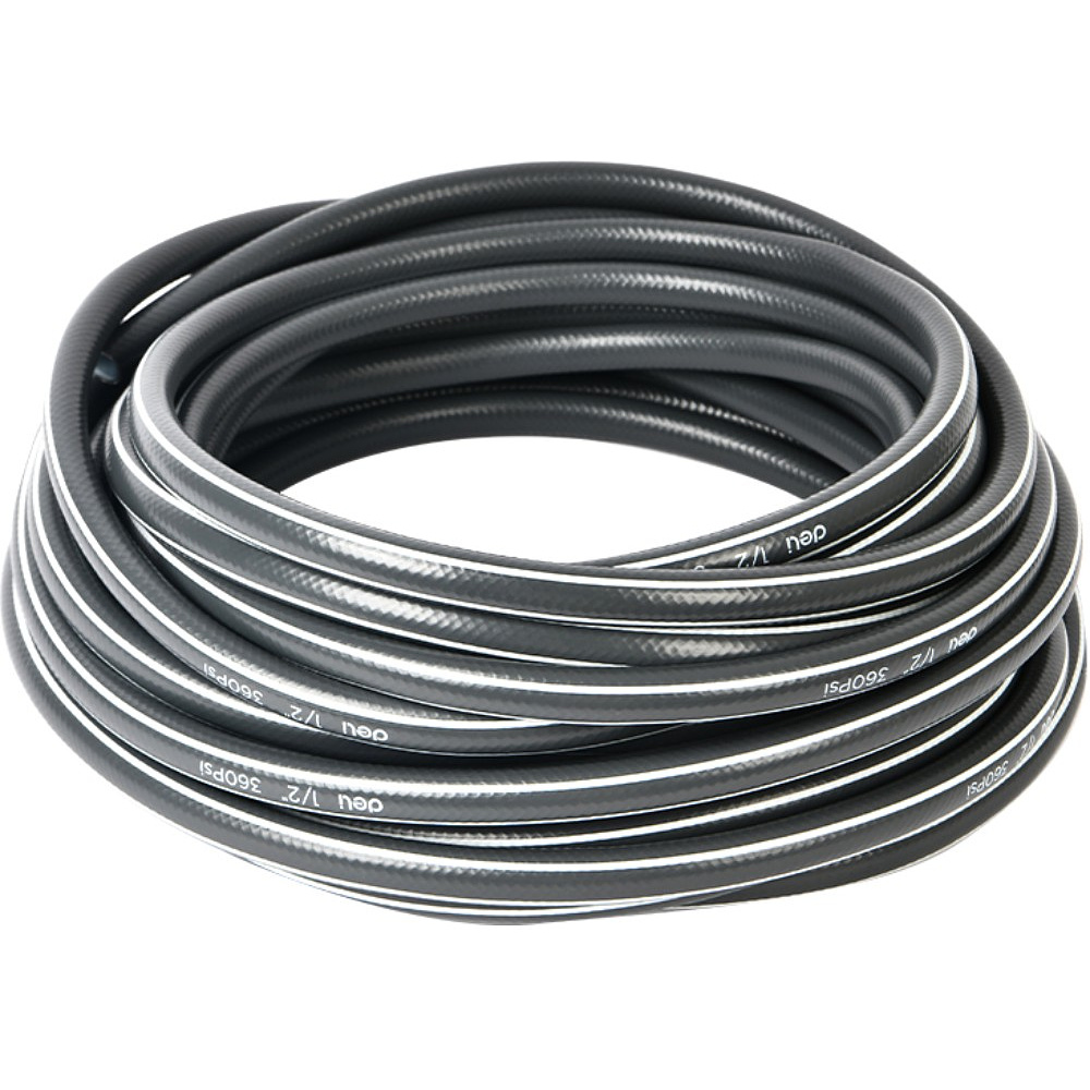 Шланг поливочный армированный четырёхслойный Deli GS EDL8072-15, 1/2", ПВХ, 15 м, серый