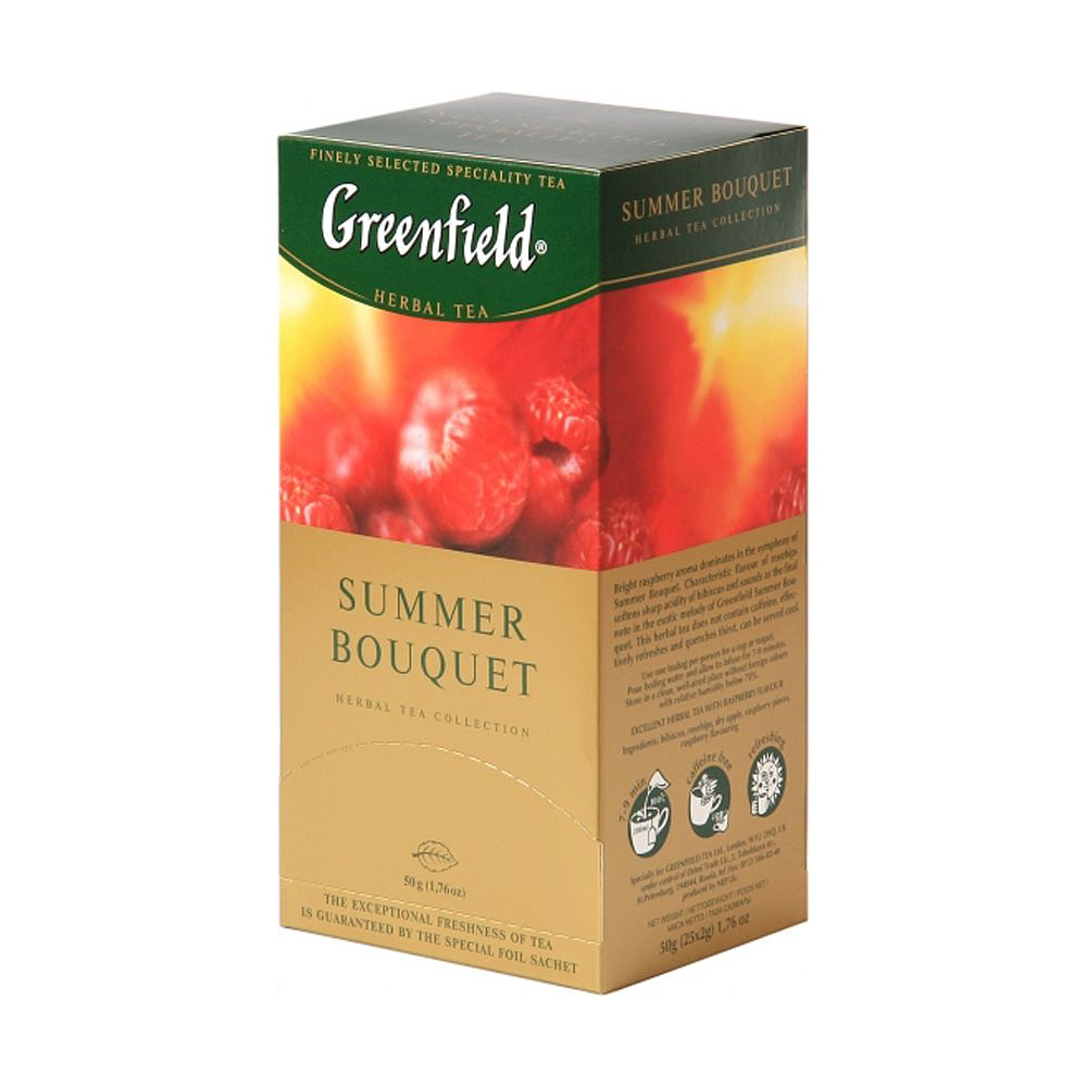 Чай "Greenfield" Summer Bouquet, 25 пакетиков x1.5 г, фруктовый/травяной