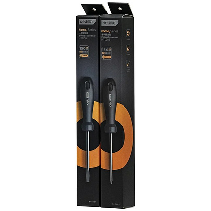Отвертка Deli HS EHT1106, SL6х150 мм, Soft Touch, черный - 10
