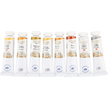 Краска акриловая металлик "Декола", набор 8 цветов, 18 мл, тубы - 11