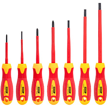 Набор отверток диэлектрических Deli YS DL510007, 4 SL, 3 PH , 7шт, красный, желтый