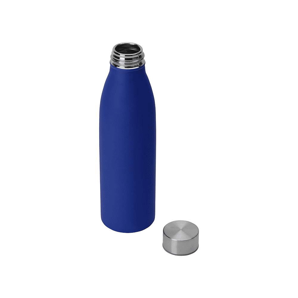 Бутылка для воды "Rely", металл, 650 мл, синий, серебристый - 2