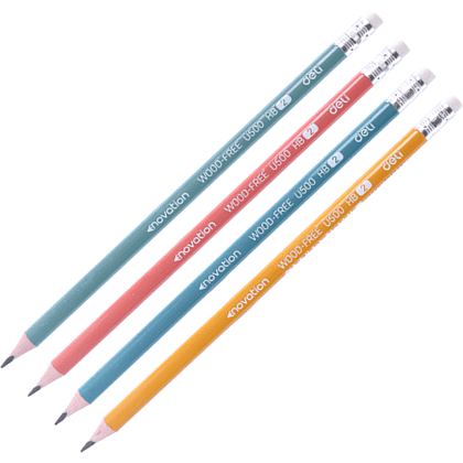 Карандаш простой "Enovation", HB, пластик, с ластиком, ассорти