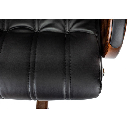 Кресло для руководителя Бюрократ T-9932WALNUT, экокожа, черный, металл, дерево - 7