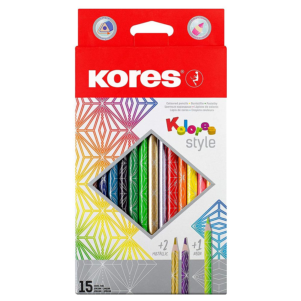 Цветные карандаши "Kolores Style", 15 цветов, -30%