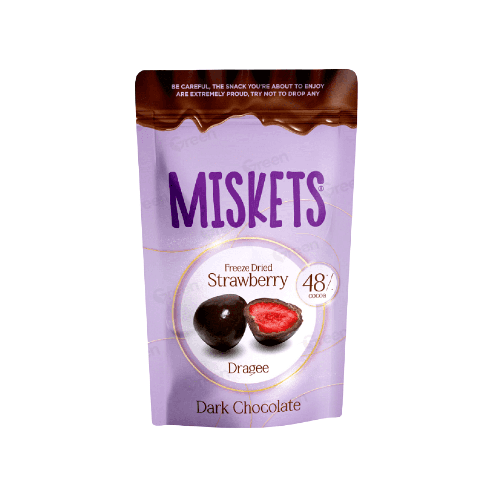 Конфеты "Miskets", 80 гр, клубника  в темном шоколаде