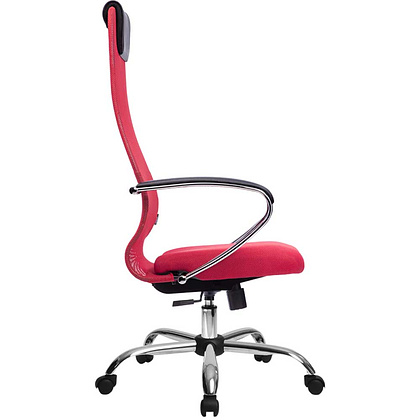 Кресло для руководителя "Metta BK-8", ткань, сетка, металл, красный - 3