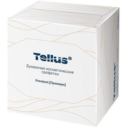 Салфетки косметические Tellus Премиум, 90шт/уп, в кубе - 3