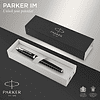 Ручка перьевая Parker "IM Black Lacquer CT", M, металлическая, подарочная упаковка, черный, патрон черный - 10
