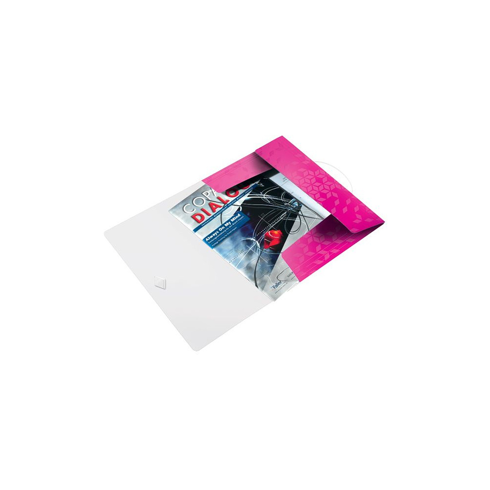 Папка на резинках "Leitz Wow", A4, 15 мм, пластик, розовый - 3