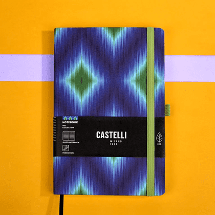 Блокнот "Ikat blue emerald", А5, 96 листов, фиолетовый, зеленый - 4