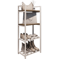 Обувница ALLERD 2+2 RION, белый муар, 440х250х1030, австралийское дерево