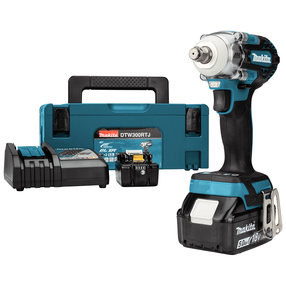 Аккумуляторный гайковерт MAKITA DTW300RTJ, 18 В, 330 Нм, 1/2", 5.0Ачx2, кейс - 2