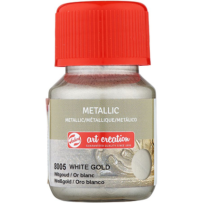 Краска декоративная "METALLIC", 30 мл, 8005 белое золото