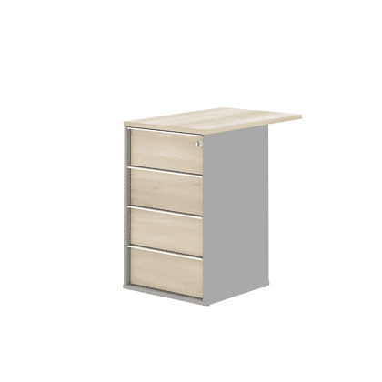 Коллекция Титан Тумба приставная ТН525Т/1_ЗМ+ТН520К-22, 700х443х742, с замком и топом