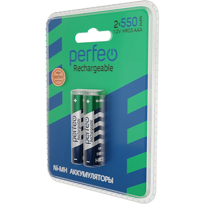 Аккумуляторные батарейки Perfeo AAA550mAh/2BL, 2 шт. - 3