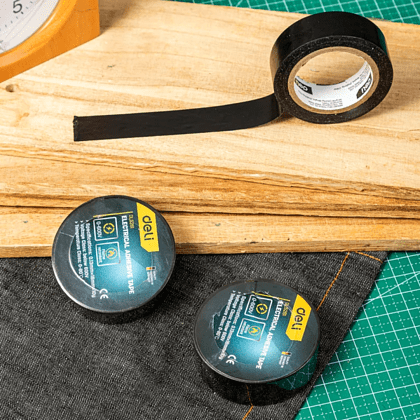 Изолента ПВХ Deli YS EDL5261, 18 мм x 10 м, 130 мкм, черная - 3