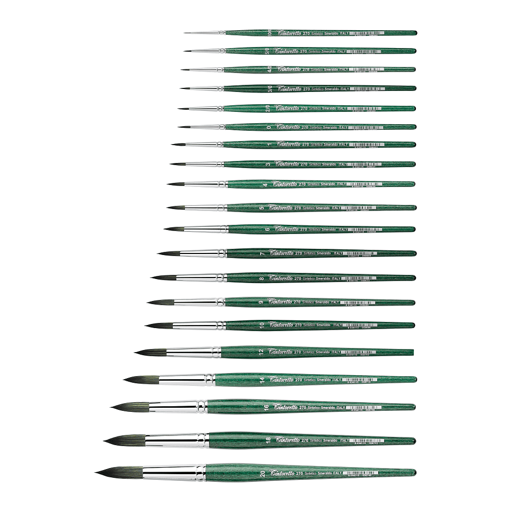 Кисть для рисования "Tintoretto Emerald", синтетика, круглая, №16 - 2