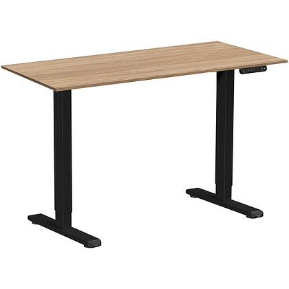 Стол с электроприводом WellDesk Prime 1300x675х18 черный/дуб бардолино натуральный (9191461+9072452)