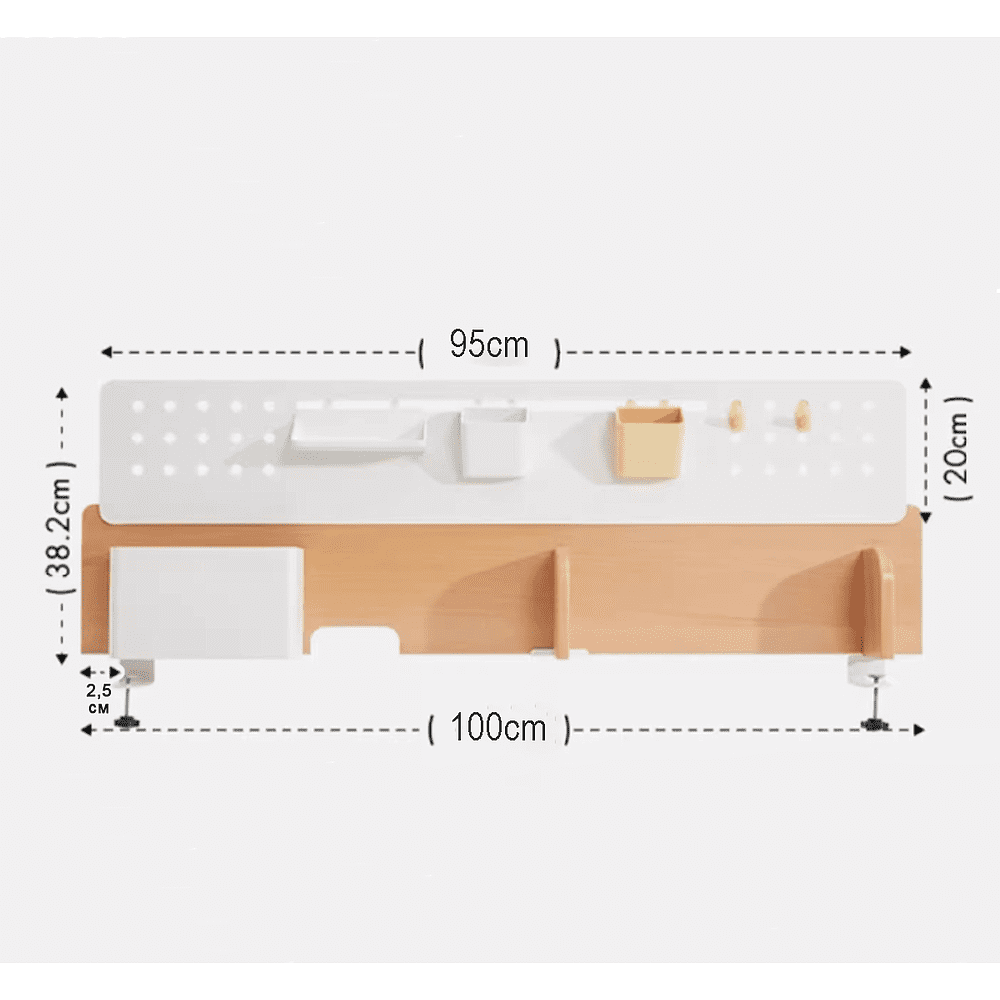 Полка Ergosmart Wooden Space S, 1000х382 мм, с подставкой для книг - 8