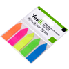 Закладки пластиковые "Yesli:. Arrow", 12х44 мм, 20 штук, ассорти неон - 3