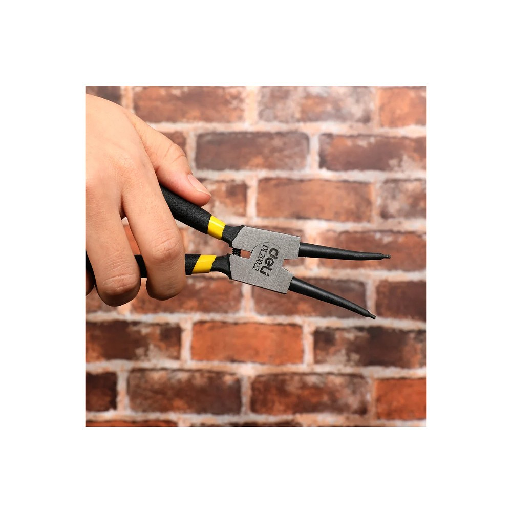 Съемники стопорных колец Deli YS EDL20521-4, 180 мм., набор 4 шт., желтый, черный - 8