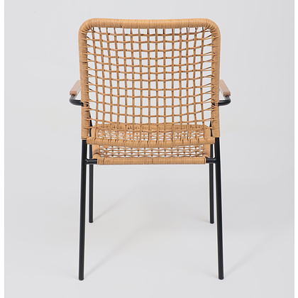 Кресло садовое AksHome BERGAMO, PE искусственный ротанг, черный, коричневый - 8