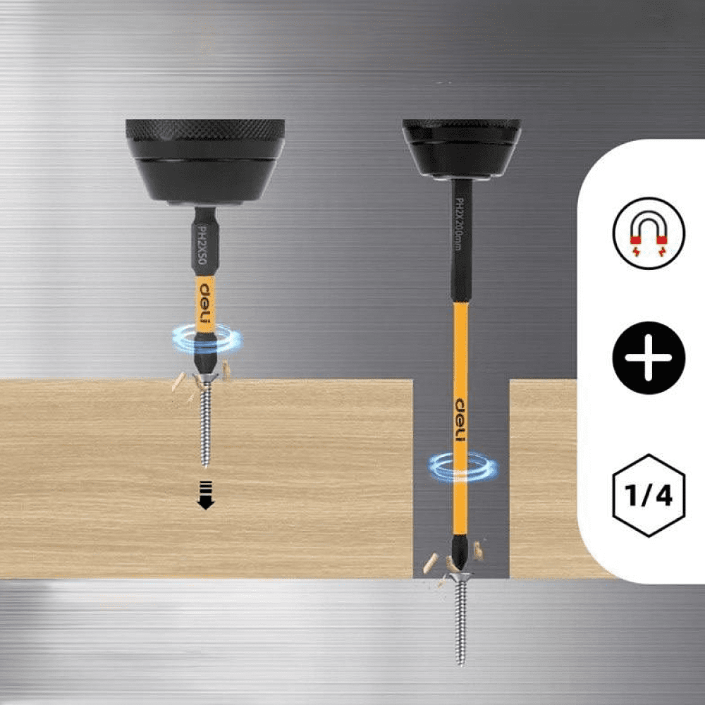 Бита Deli YS EDL251200, ударная, 10 шт., PH2 x 200 мм - 7