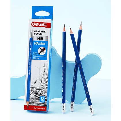 Карандаш простой "Deli Uspire", HB, синий - 6
