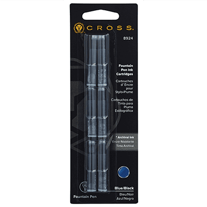 Картридж для перьевой ручки "Cross", 42 мм, сине-черный