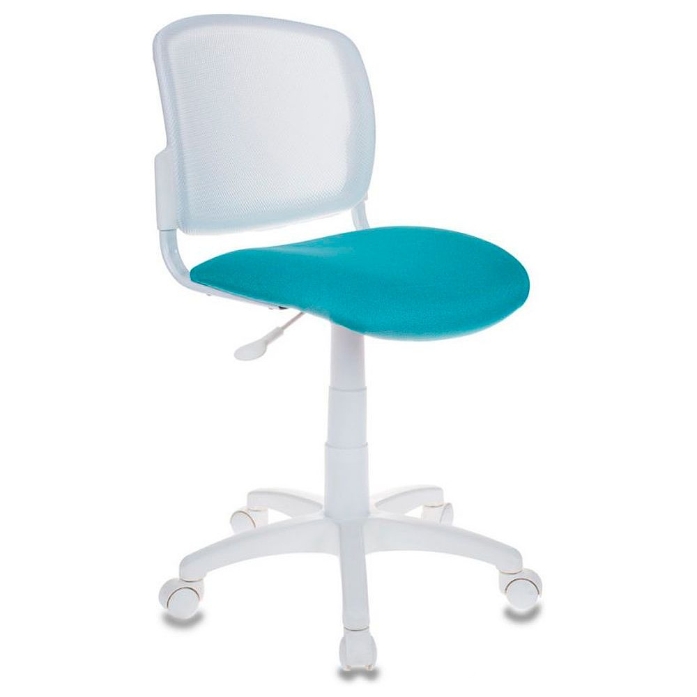Кресло для детей Бюрократ "CH-W296NX/15-175", ткань, пластик, белый, бирюзовый