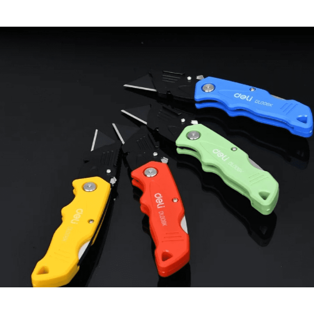 Нож строительный складной Deli YS EDL006K-4, 19 мм, трапеция, 4 шт. - 8