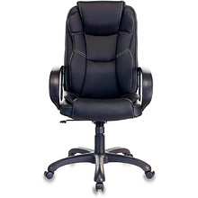 Кресло для руководителя Бюрократ "CH-839/BLACK", искусственная кожа, пластик, черный