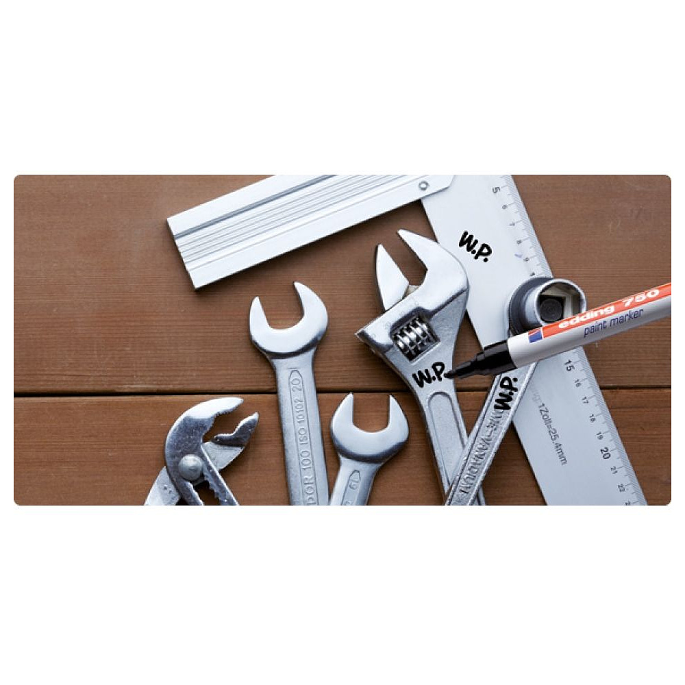 Маркер перманентный на нитрокраске Edding "750", красный - 7