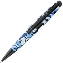 Ручка-роллер "Cross Edge Blue Camo", 0.7 мм, синий камуфляж, черный, стерж. черный