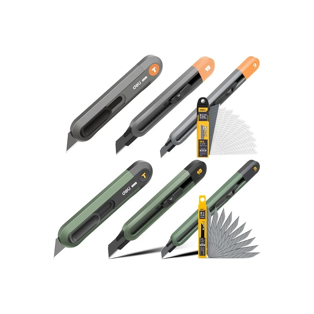 Нож универсальный "Deli Home", 18 мм, зелёный - 4