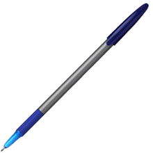 Ручка шариковая "Office Grip", 0.7 мм, серый, стерж. синий