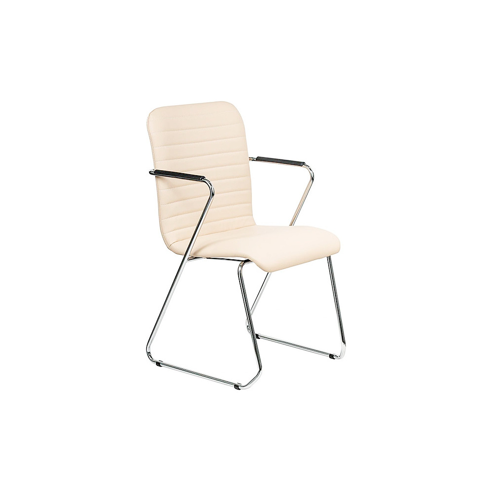 Кресло для посетителей SitUp TASK chrome экокожа, кремовый
