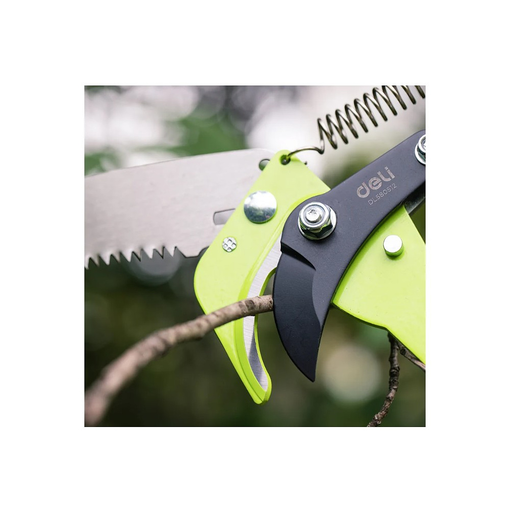 Высоторез-сучкорез с секатором штанговый DELI DL580512, серебристый, зеленый - 3