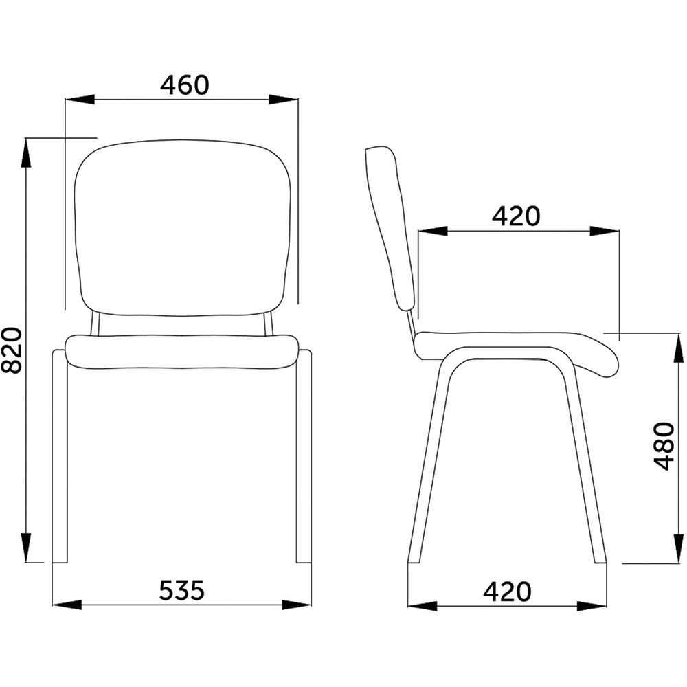 Стул офисный "Iso Black", ткань, металл, синий - 3