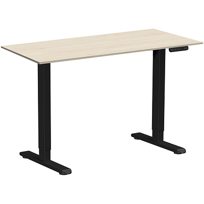 Стол с электроприводом WellDesk Prime 1300x675х18 черный/сосна аланд полярная (9191461+9072455)