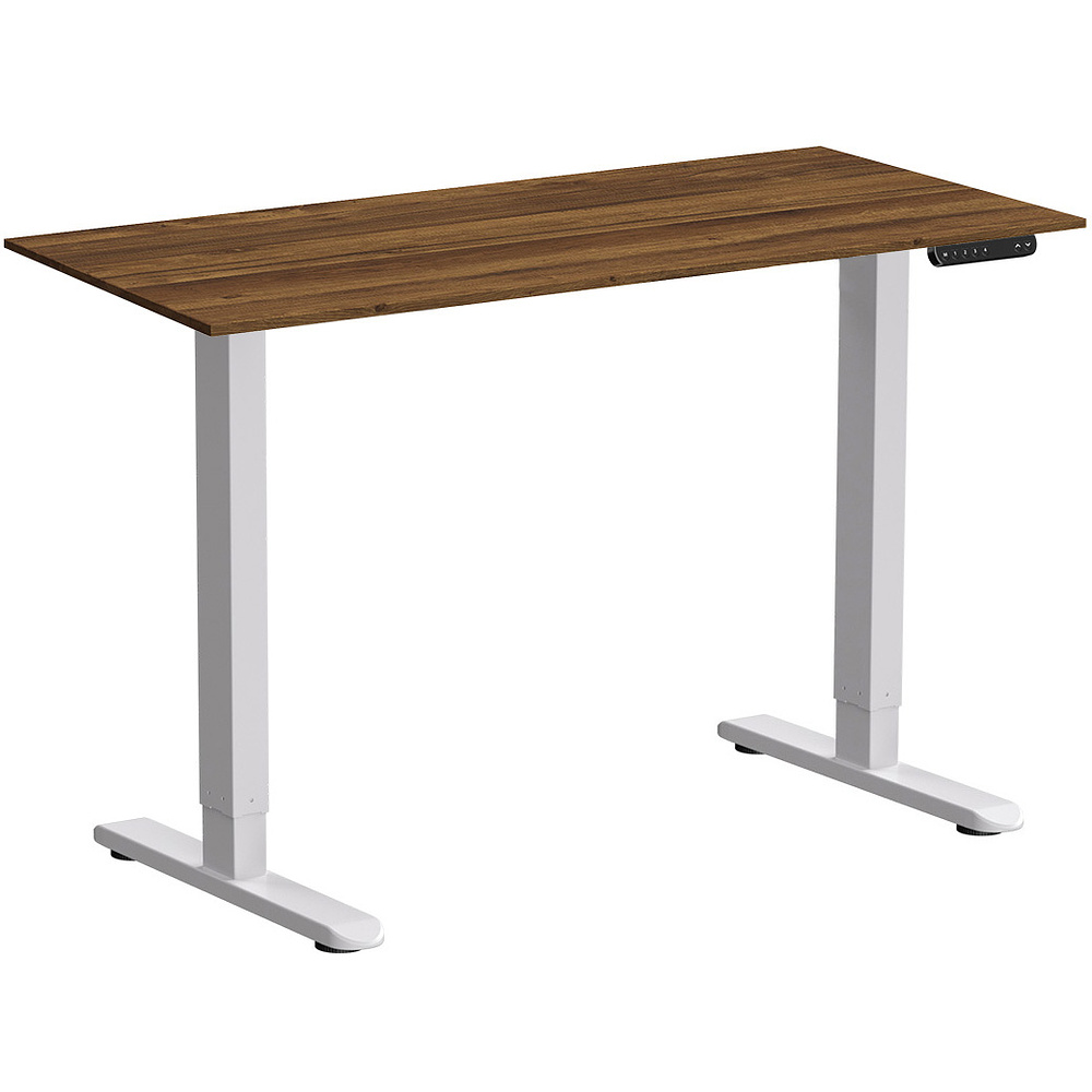 Стол с электроприводом WellDesk Prime 1300x675х18 белый/дуб хантон темный (9191462+9178197)