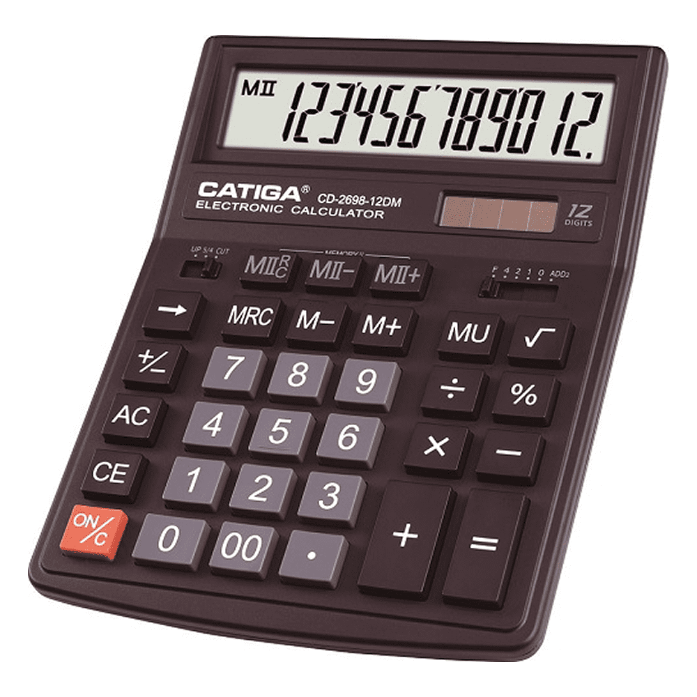Калькулятор настольный CD-2698-12DM Catiga, 12-разрядный, пластик, черный