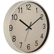 Часы настенные круглые "77776737", пластик, бежевый